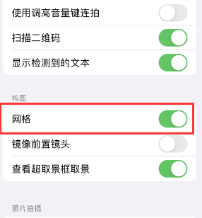 大丰苹果手机维修网点分享iPhone如何开启九宫格构图功能 